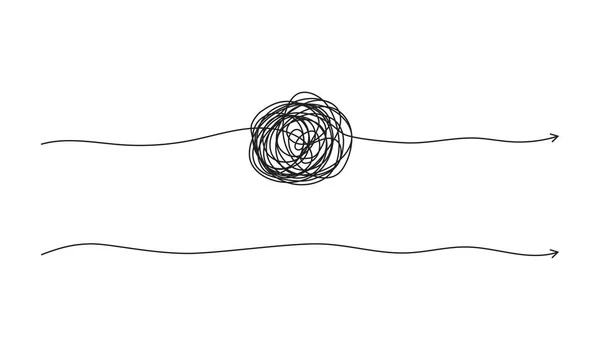 Tangled grunge redonda rabiscar mão desenhada com linha fina, forma divisor. Ilustração vetorial —  Vetores de Stock