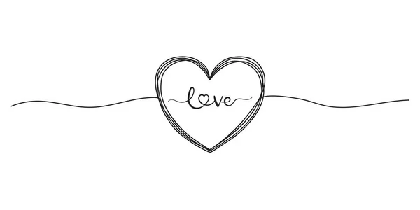 Kusza grunge kerek irkál kézzel rajzolt szív vékony vonal, elválasztó alakú. Vektoros illusztráció — Stock Vector