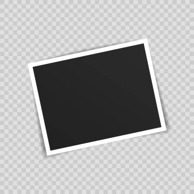 Vektör Fotoğraf çerçeve mockup tasarım. Şeffaf arka planda izole yapışkan bant üzerinde fotoğraf çerçevesi. Vektör çizimi