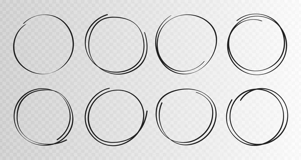 Hand drawn circles sketch frame super set. Rounds scribble line circles. Vector illustrations — Stock Vector