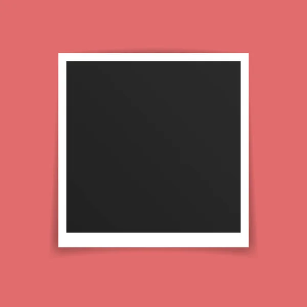 Modèle vectoriel de cadre photo. Cadre photo sur ruban adhésif isolé sur fond rose. Illustration vectorielle — Image vectorielle