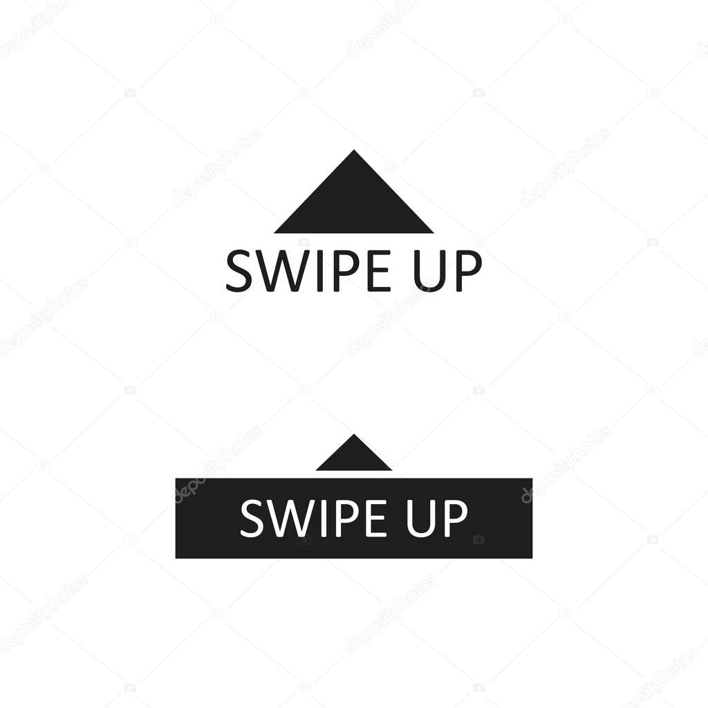 Swipe up icon set isolated on background for social media stories, scroll pictogram. Arrow up logo for blogger.