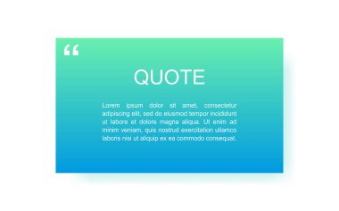 Quote rectangle isolated on white background. Modern vector illustration