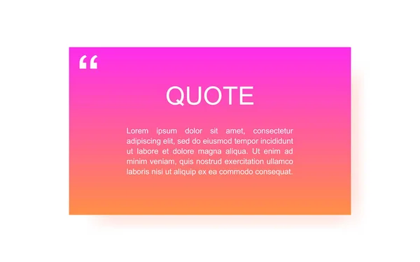 Quote rectangle isolated on white background. Modern vector illustration — 스톡 벡터