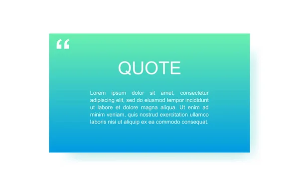 Quote rectangle isolated on white background. Modern vector illustration — 스톡 벡터