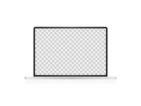 Open laptop with blank screen. Realistic laptop mockup. Computer screen front view. Vector illustration — Stock Vector