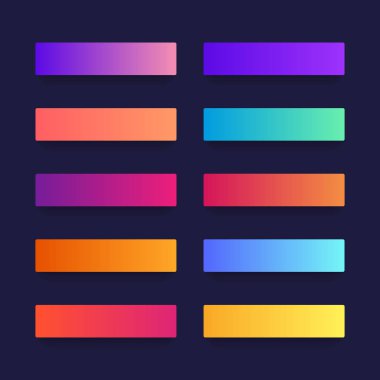 Super set of button gradient style with shadow for website, ui, mobile app. Modern vector illustration design