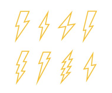 Süper ayar Yıldırım cıvata. Yıldırım, yıldırım çarpması. Modern düz stil vektör illüstrasyon