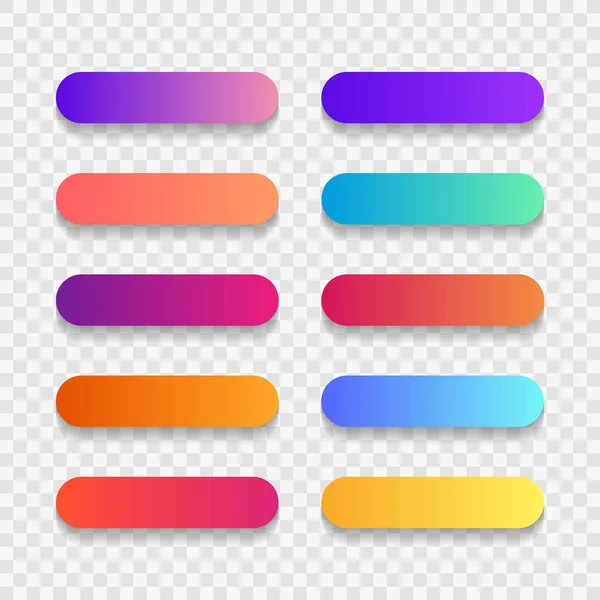 Σούπερ σύνολο του στυλ κλίση κουμπί με σκιά που απομονώνονται σε διαφανές φόντο για την ιστοσελίδα, ui, mobile app. Σύγχρονη εικονογράφηση διάνυσμα — Διανυσματικό Αρχείο