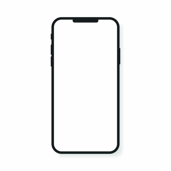 Smartphone mockup with empty touch screen, new model phone