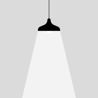 Lamba ampul Simge. Metniniz için yerleştirin. Lambalar ışıklar. Düz vektör çizimi