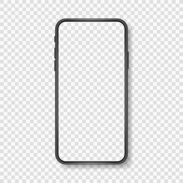 Smartphone tela em branco, telefone mockup. Modelo para infográficos ou interface de design de UI de apresentação — Vetor de Stock