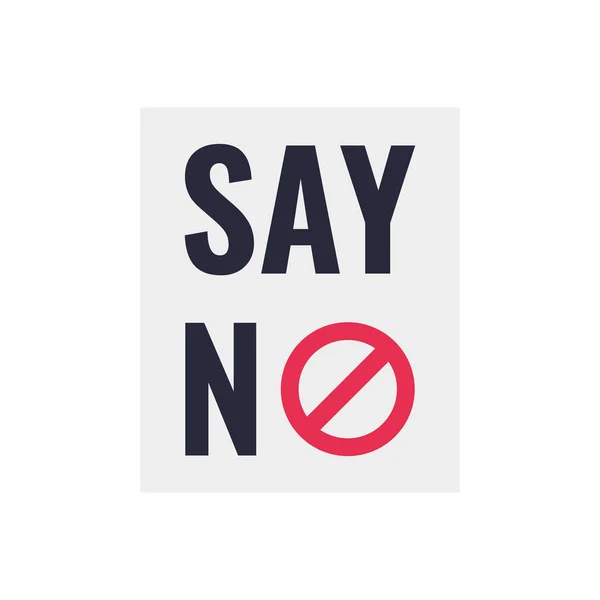 Say No speech bubble, poster and sticker concept. mensaje No hablar en la nube para banner, cartel, web — Archivo Imágenes Vectoriales