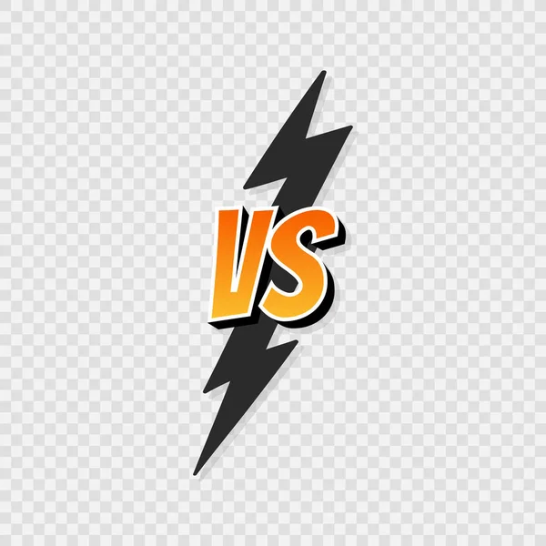 Concept versus gevecht. Versus teken gradiënt stijl met Lightning Bolt geïsoleerd op transparante achtergrond voor de strijd, sport, competitie, wedstrijd, wedstrijd spel. Vector illustratie — Stockvector