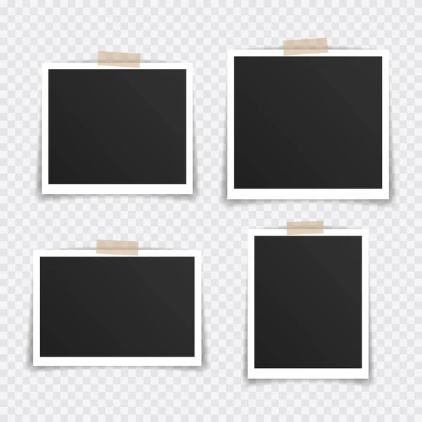 Векторный макет рамки для фотографий. Super set photo frame on stiky Лента изолирована на прозрачном фоне. Векторная иллюстрация — стоковый вектор