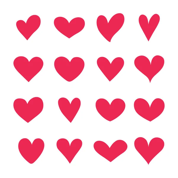 Herz handgezeichnete Symbole auf weißem Hintergrund. für Poster, Tapeten und Valentinstag. Sammlung der Herzen, kreative Kunst — Stockvektor