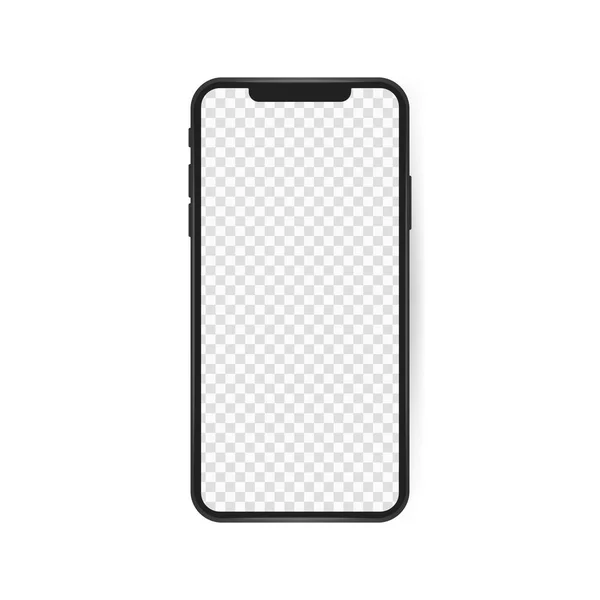 Smartphone Blank Screen Phone Mockup New Pone Model Template Infographics — Stock Vector