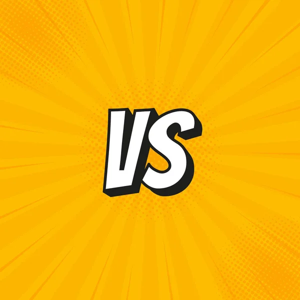 Versus Vs teken geïsoleerd op gevecht achtergronden in vlakke stripstijl ontwerp met halftoon, bliksem voor de strijd, sport, wedstrijd, wedstrijd, wedstrijd spel. Vectorillustratie — Stockvector