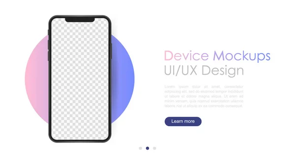 Czysty ekran smartfona, makieta telefonu. Nowy model pone. Szablon do infografik lub prezentacji Interfejs użytkownika — Wektor stockowy