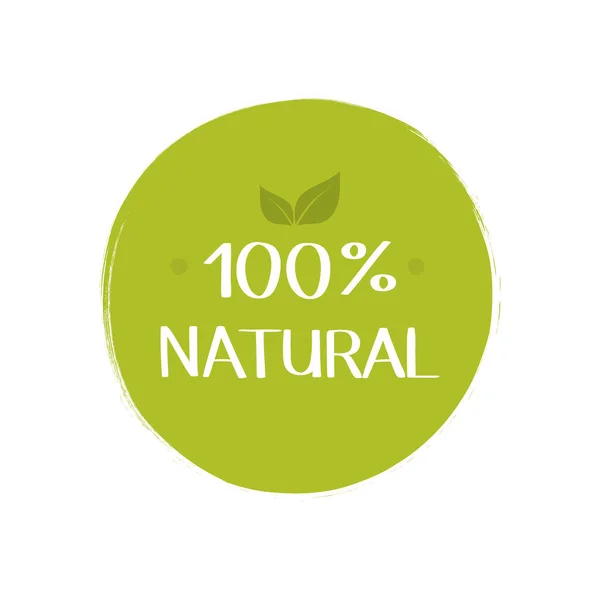100 天然食品标签 素食天然 食品贴纸 矢量平面设计 — 图库矢量图片
