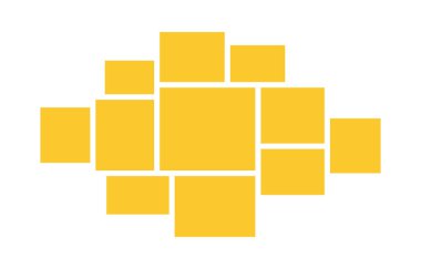 Fotoğraf ve fotoğraf kolajı için çerçeve ayarla. Ruh hali panosu markalaşma sunumu. Vektör grafik tasarımı.