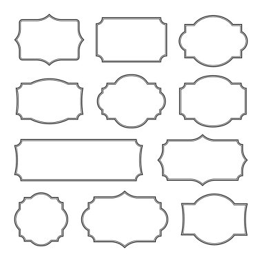 Süper set farklı vintage koçlar. Retro stil vintage çerçeveler. Vektör illüstrasyon grafik tasarımı.