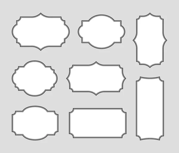 超级设置不同的老式框架 复古风格的老式镜框 矢量图解图形设计 — 图库矢量图片