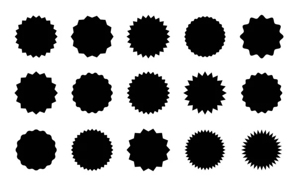 一组星暴徽章图标 防晒霜贴纸的价格 销售标签 矢量平面设计 — 图库矢量图片