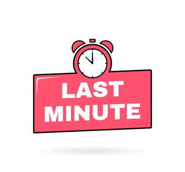 Kronometre etiketli son dakika geometrik rozeti. Modern Vektör illüstrasyonu.