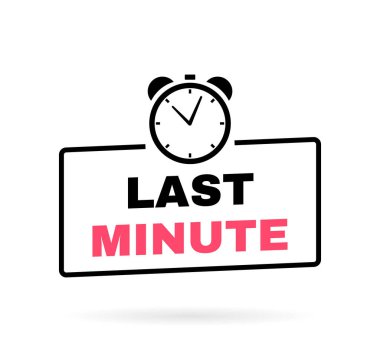 Kronometre etiketli son dakika geometrik rozeti. Modern Vektör illüstrasyonu.