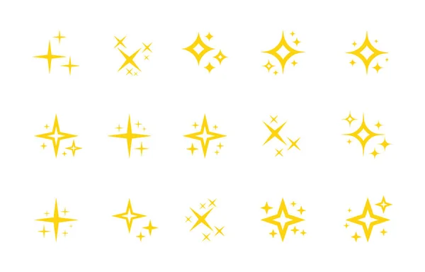 Super set of stars sparkle icon. Bright firework, decoration twinkle, shiny flash. Glowing light effect stars and bursts collection. Vector graphic design.