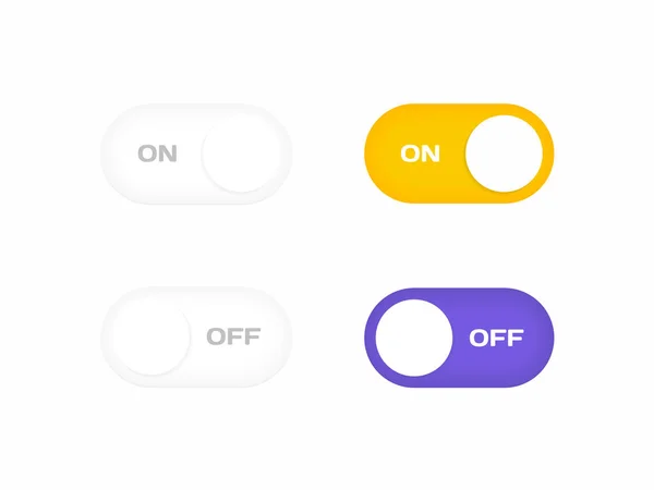 Nyala Dan Matikan Tombol Switch Ilustrasi Vektor Gaya Datar Modern - Stok Vektor