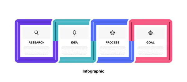 Szablon Infograficzny Procesów Biznesowych Opcjami Lub Krokami Nowoczesny Płaski Design — Wektor stockowy