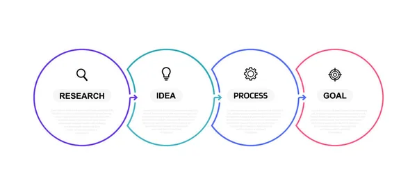 Szablon Infograficzny Procesów Biznesowych Opcjami Lub Krokami Cienki Projekt Linii — Wektor stockowy