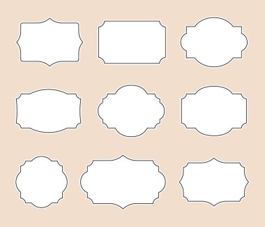 Süper set farklı vintage çerçeveler. Retro stil vintage çerçeveler. Vektör illüstrasyon grafik tasarımı.