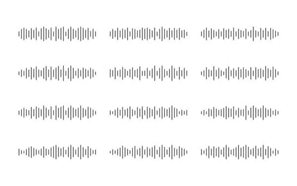 Set Sound Audio Wave Icon Sound Wave Social Media Music — Stock Vector