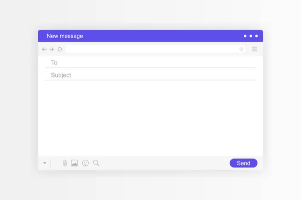Mail Schnittstelle Mail Fenster Vorlage Internet Nachricht Isolierter Rahmen Leere — Stockvektor