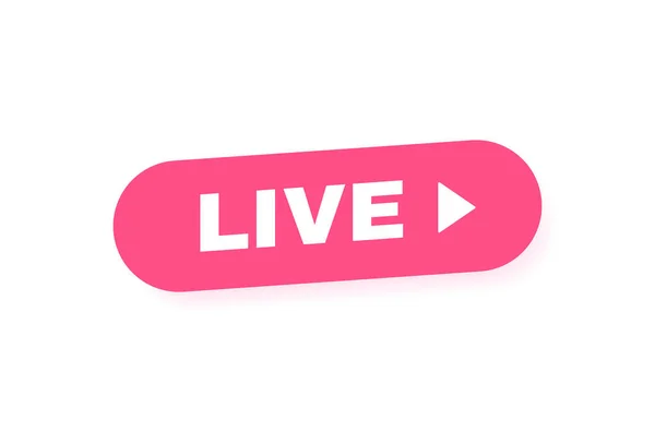 Live Streaming Label Button Live Streaming Broadcasting Online Stream Modern — Stock Vector
