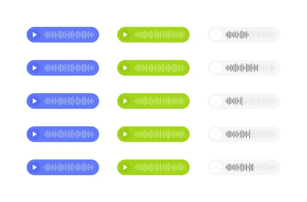 Sesli Mesaj Simgesini Ses Dalgası Ile Ayarla Sosyal Medya Için — Stok Vektör