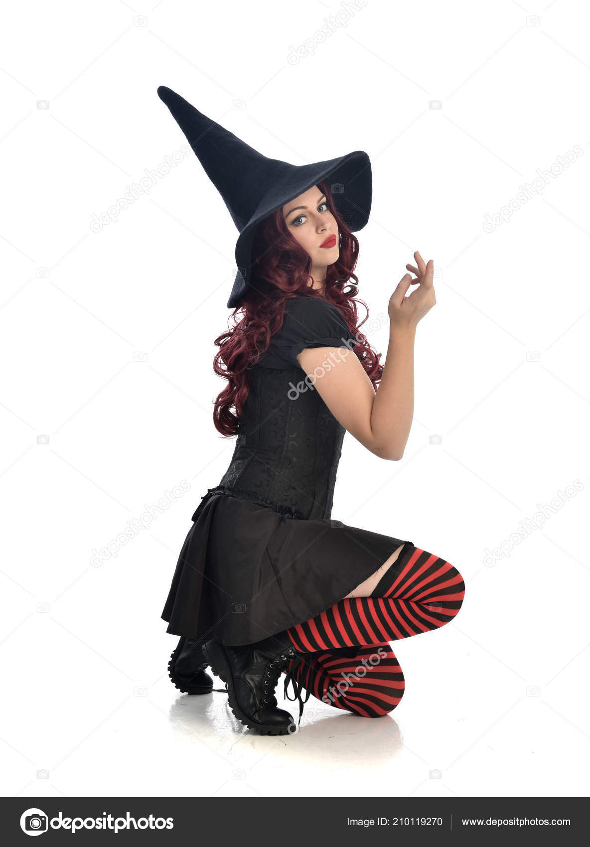 red and black witch costume
