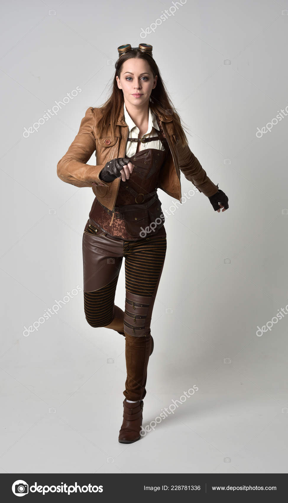 leather girl outfit