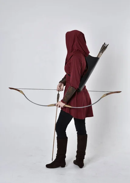 Full Length Portrait Woman Wearing Brown Medieval Fantasy Outfit Bow Stock  Photo by ©faestock 187822078