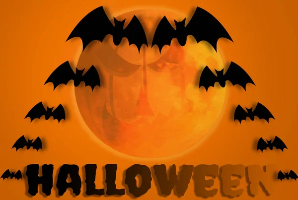 Happy Halloween Vakantie Concept Met Een Achtergrond Met Pompoenen Genesteld — Stockfoto