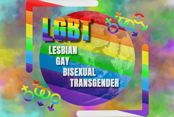 Symbolů Duhy Koncept Lgbt Hrdosti Práv Rovnosti Patří Lesbické Gay — Stock fotografie