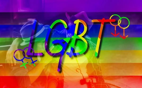 레즈비언 트랜스 그리고 레즈비언 여행자 개념을 자부심 Lgbt의 평등의 — 스톡 사진