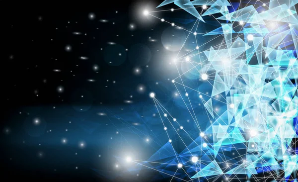 Fütüristik soyut geometrik ve çokgen aydınlatma hattı ve 