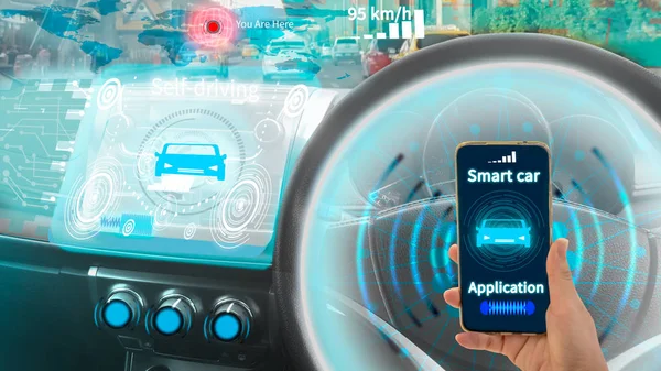 Futuristic vehicle smart car cockpit,graphic user interface(GUI)