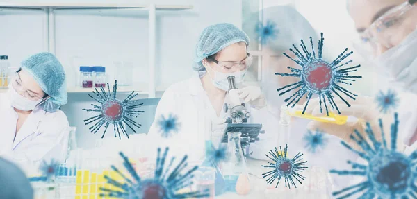 Medico Scienziato Donna Sviluppare Inventare Vaccini Prevenzione Coronavirus Covid Concetto — Foto Stock