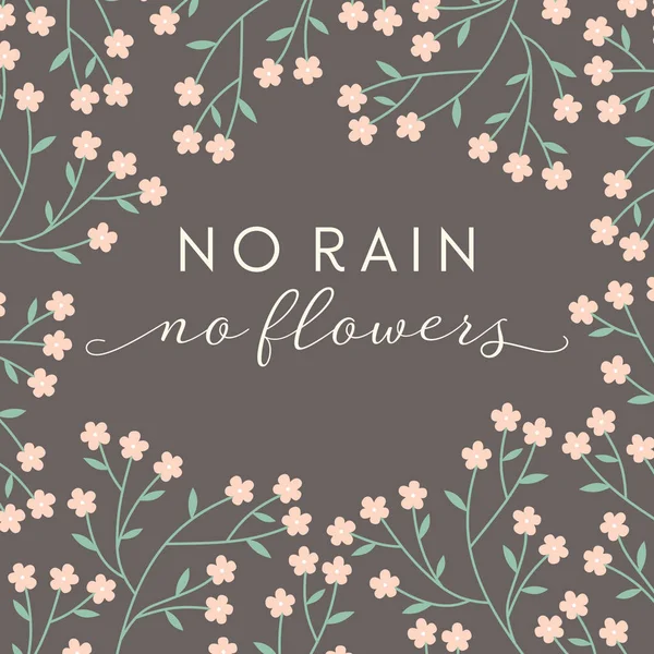 Free Vector  Cute instagram post template no rain no flowers vector
