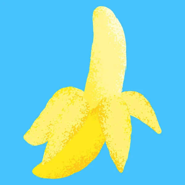 Illustration Vectorielle Texturée Une Banane Isolée — Image vectorielle